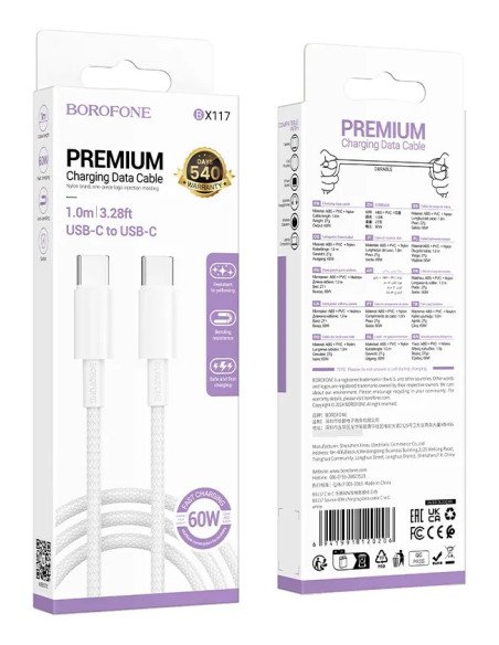 Cable Borofone Bx117 Tipo-c A Tipo-c 60w