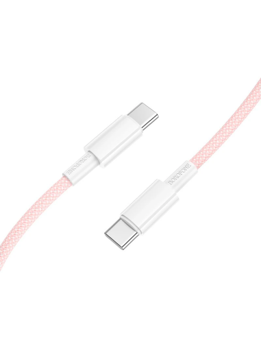 Cable Tipo C a Tipo C BX117 Borofone 1 Metro 60w Rosa