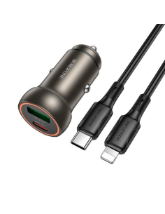 Cargador de Auto Borofone Bz32a Dual + Cable Lightning