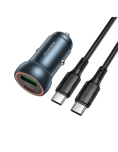 Cargador de Auto Borofone Bz32a Dual + Cable Tipo C