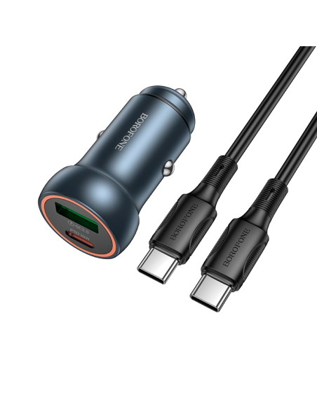 Cargador de Auto Borofone Bz32a Dual + Cable Tipo C