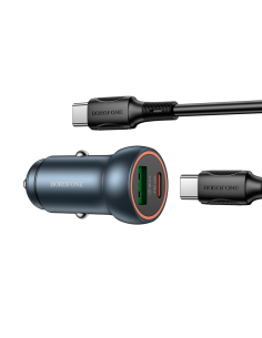 Cargador de Auto Borofone Bz32a Dual + Cable Tipo C 2