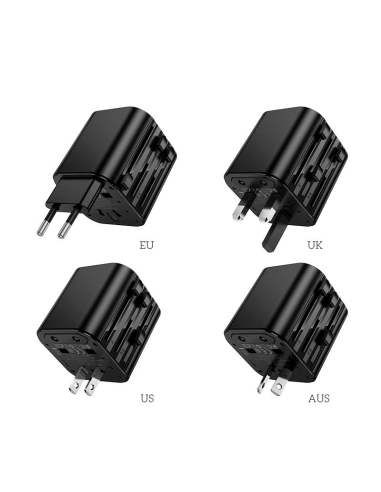 Adaptador Viajero Universal Hoco AC29 Negro