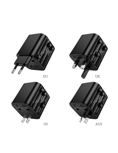 Adaptador Viajero Universal Hoco AC29 Negro