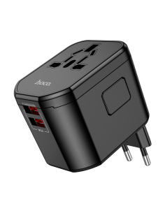 Adaptador Viajero Universal Hoco AC15 Walker Pd20w Negro