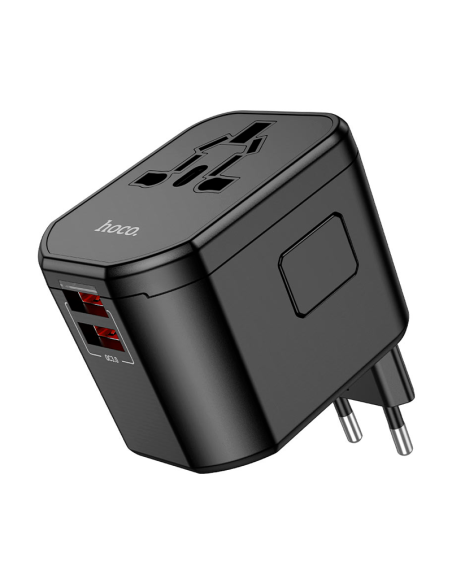 Adaptador Viajero Universal Hoco AC15 Walker Pd20w Negro