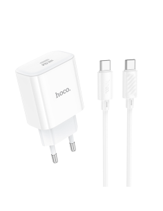 Cargador Hoco C76a Pro 30w Carga Rapida + Cable Tipo C Blanco