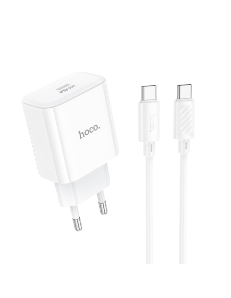Cargador Hoco C76a Pro 30w Carga Rapida + Cable Tipo C Blanco