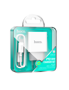Cargador Hoco C76a Pro 30w Carga Rapida + Cable Tipo C Blanco 2