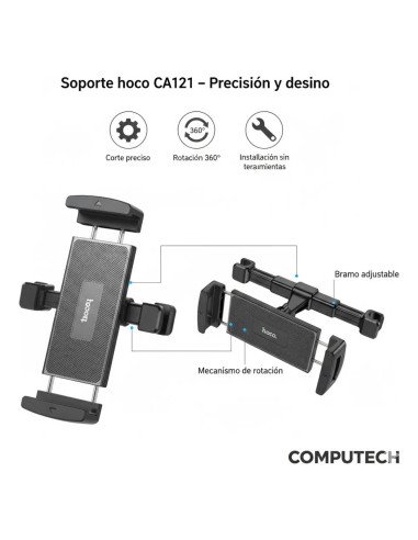 Soporte Respaldo Asiento Para Tablet Hoco Ca121 Negro