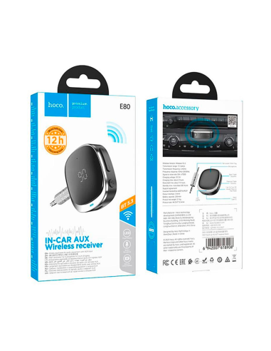 Transmisor Receptor Inalambrico Bluetooth Auto Hoco E80
