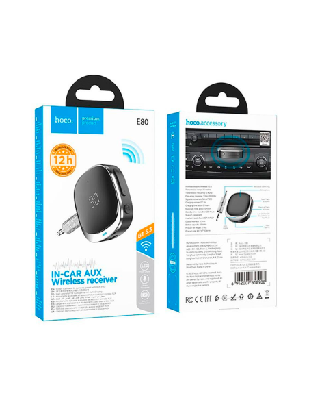 Transmisor Receptor Inalambrico Bluetooth Auto Hoco E80