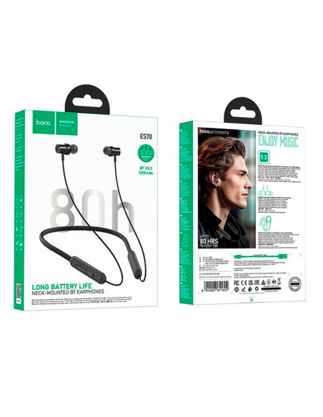 Audífonos Bluetooth Hoco Es70 Sport In Ear Negro
