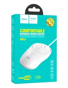 Mouse Hoco Gm13 Con Cable Blanco