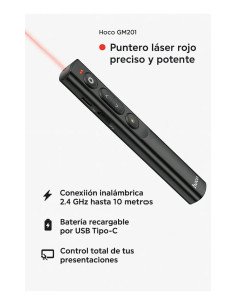 Puntero Laser Rojo Hoco Gm201 Para Presentaciones 2