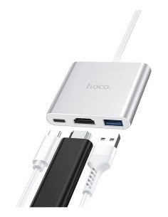 Hub Adaptador Typo-c A Usb3.0+hdmi+pd Hoco Hb14 2