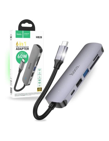 Adaptador Hoco Hb28 Tipo C Hdtv Usb3.0 Usb2.0