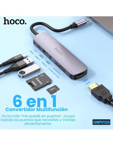 Adaptador Hoco Hb28 Tipo C Hdtv Usb3.0 Usb2.0