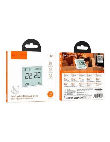 Higrotermometro Interior Con Reloj Hoco Hx41