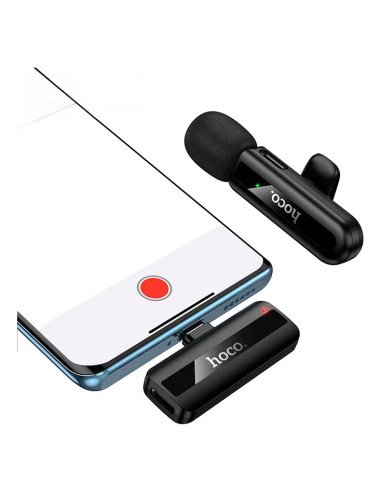 Microfono Externo Polarizado Hoco L20 Para Tipo C Negro