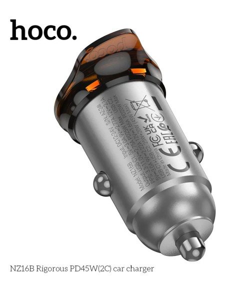 Cargador De Auto Hoco Nz16b Dual Tipo C