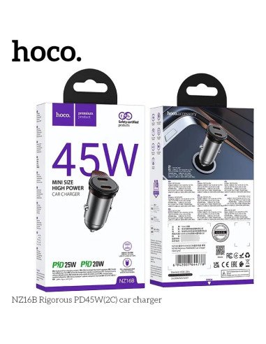Cargador De Auto Hoco Nz16b Dual Tipo C