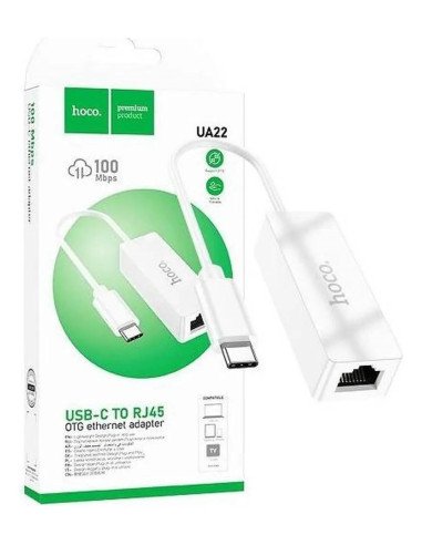 Adaptador Usb Tipo C A Rj45 Ethernet Hoco Ua22