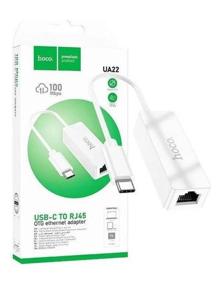 Adaptador Usb Tipo C A Rj45 Ethernet Hoco Ua22