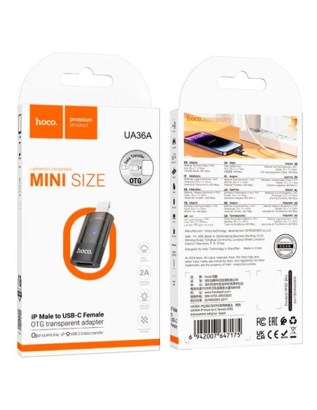 Adaptador Mini Para Lightning A Tipo C Hoco Ua36a