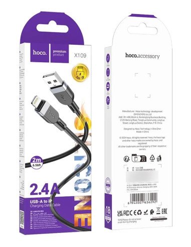 Cable Usb Para Lightning Hoco X109 2 Metro