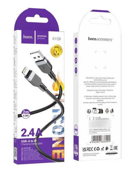 Cable Usb Para Lightning Hoco X109 2 Metro