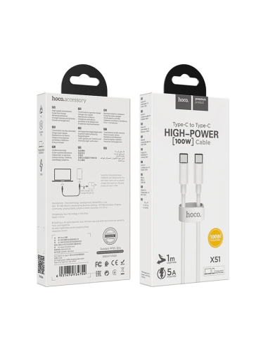 Cable Tipo C a Tipo C 100w Hoco X51 High Power 1M