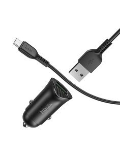 Cargador Auto Hoco Z39 Dual USB QC3.0 + Cable Micro USB