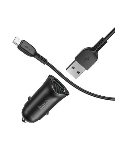 Cargador Auto Hoco Z39 Dual USB QC3.0 + Cable Micro USB