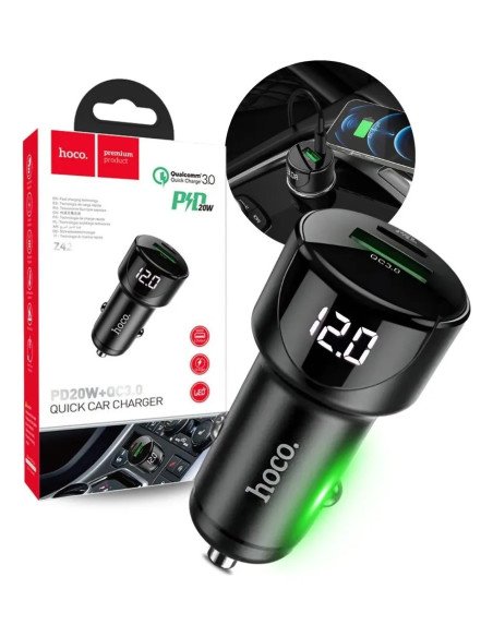 Cargador De Auto Carga Rapida 20w QC3.0- Hoco Z42