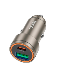 Cargador De Auto Dual Usb Tipo C Hoco Z57a 30w + Cable Para Lightning 2