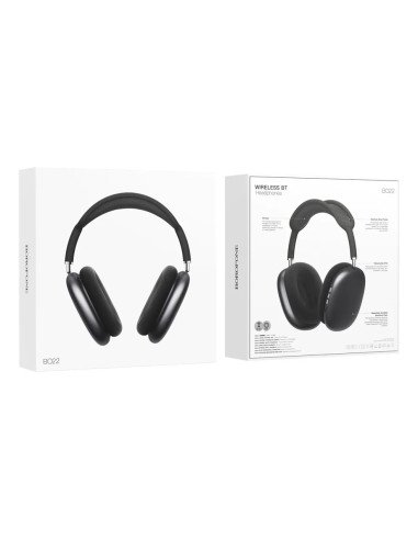 Audifonos Inalambricos Borofone Bo22 Color Negro Luz Negro